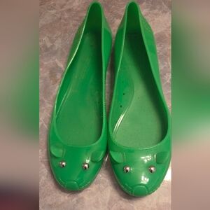 Marc By Marc Jacobs Green Mouse Jelly Flats